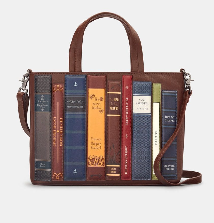 Bookworm Brown Leather Multiway Grab Bag BookGeek