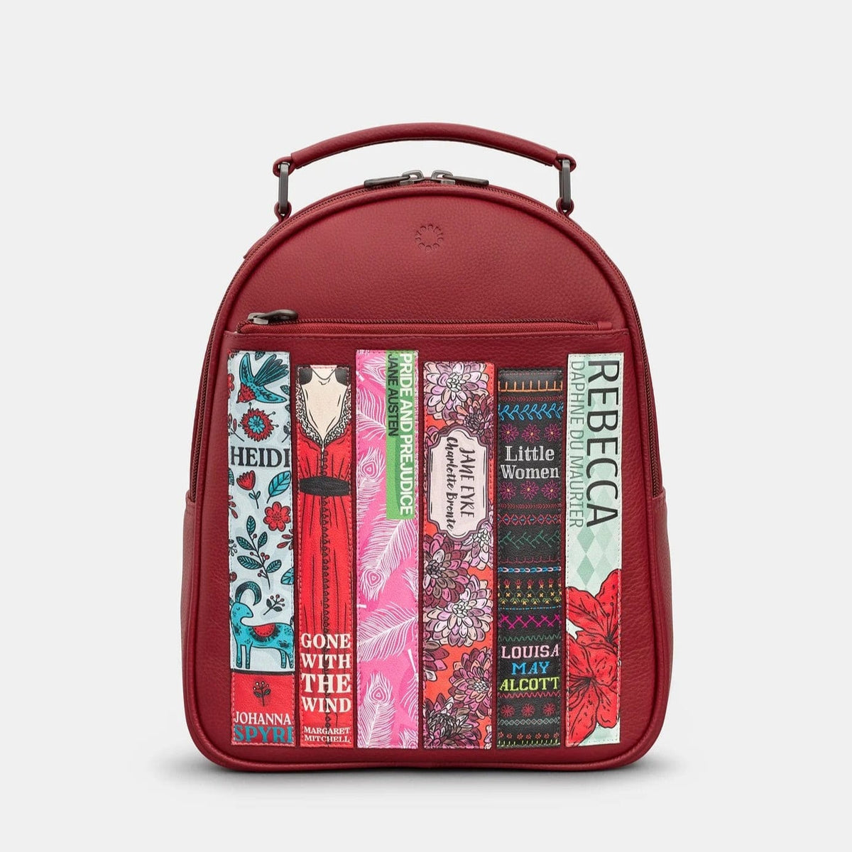 Bookworm Cherry Red Leather Backpack BookGeek