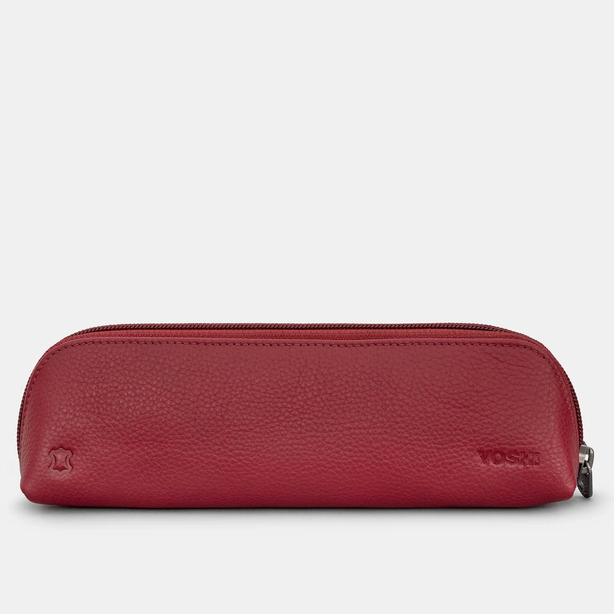 Bookworm Cherry Red Leather Pencil Case BookGeek