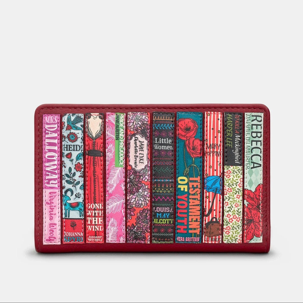 Bookworm Cherry Red Leather Purse BookGeek