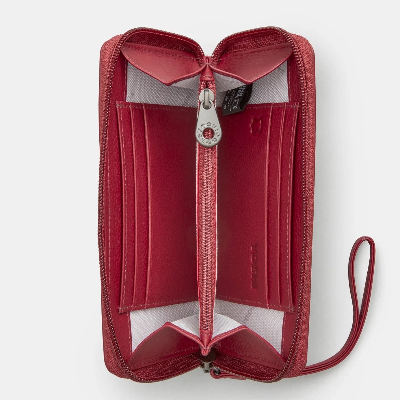 Bookworm Cherry Red Leather Purse With Wrist Strap BookGeek