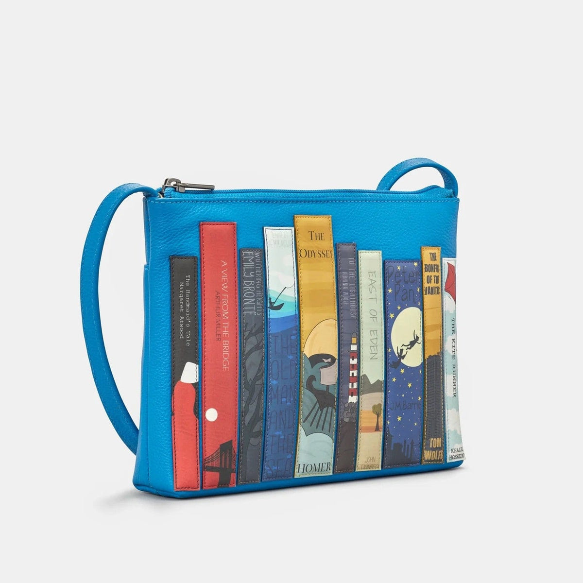Bookworm Cobalt Blue Leather Cross Body Bag BookGeek
