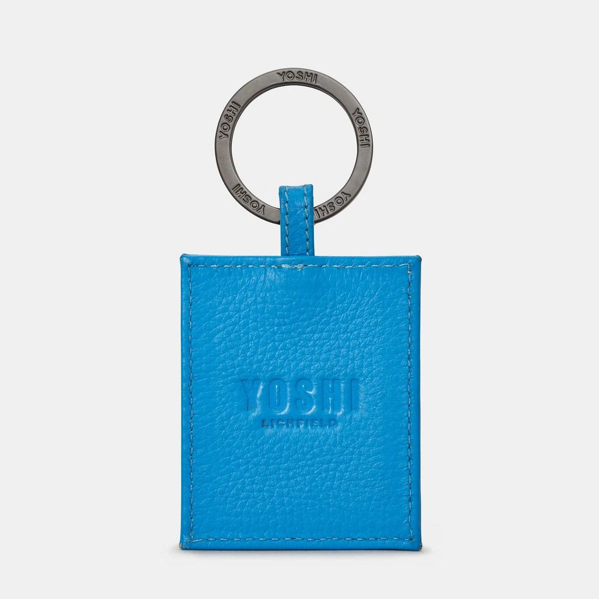 Bookworm Cobalt Blue Leather Keyring BookGeek