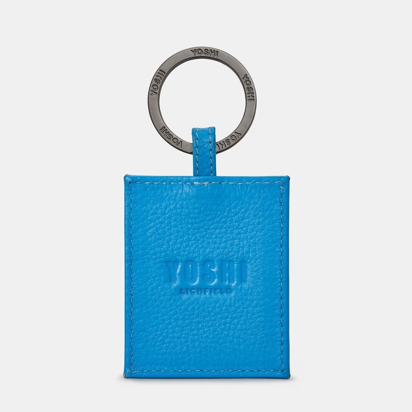 Bookworm Cobalt Blue Leather Keyring BookGeek