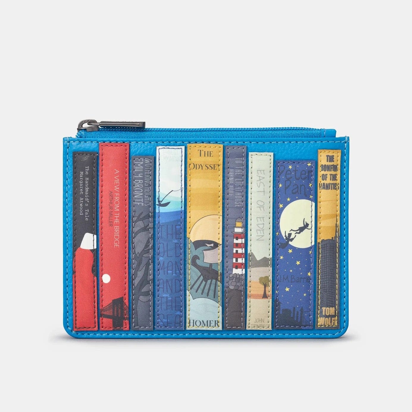 Bookworm Cobalt Blue Leather Zip Top Purse BookGeek