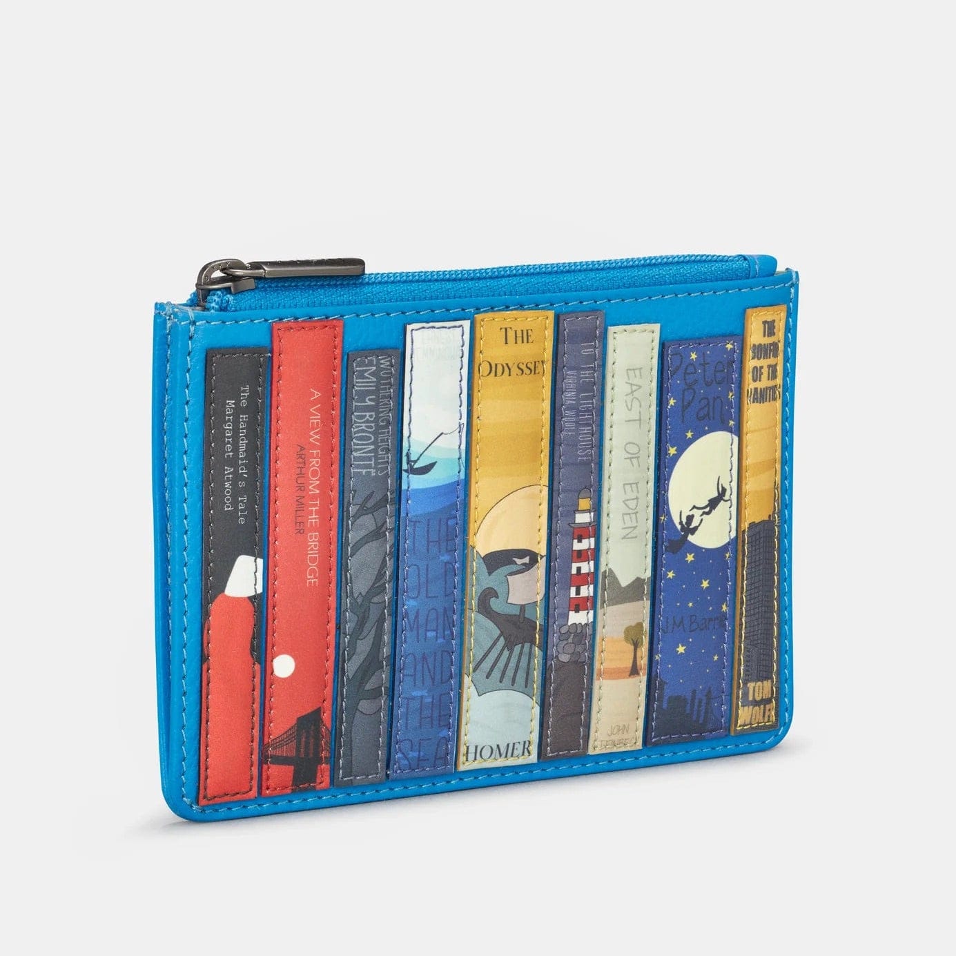 Bookworm Cobalt Blue Leather Zip Top Purse BookGeek