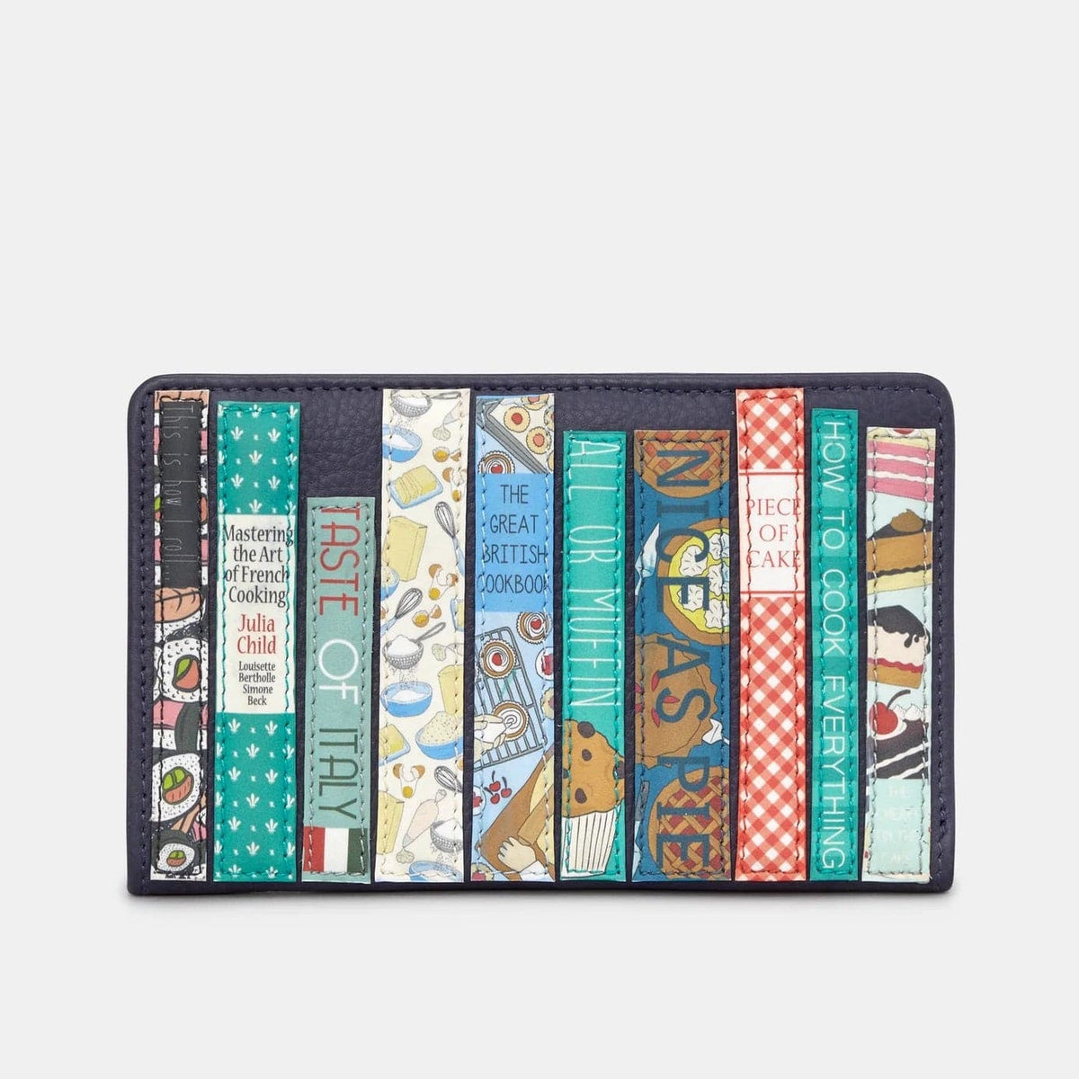 Bookworm Cookbook Navy Leather Purse BookGeek