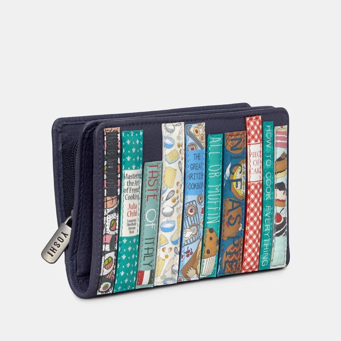 Bookworm Cookbook Navy Leather Purse BookGeek