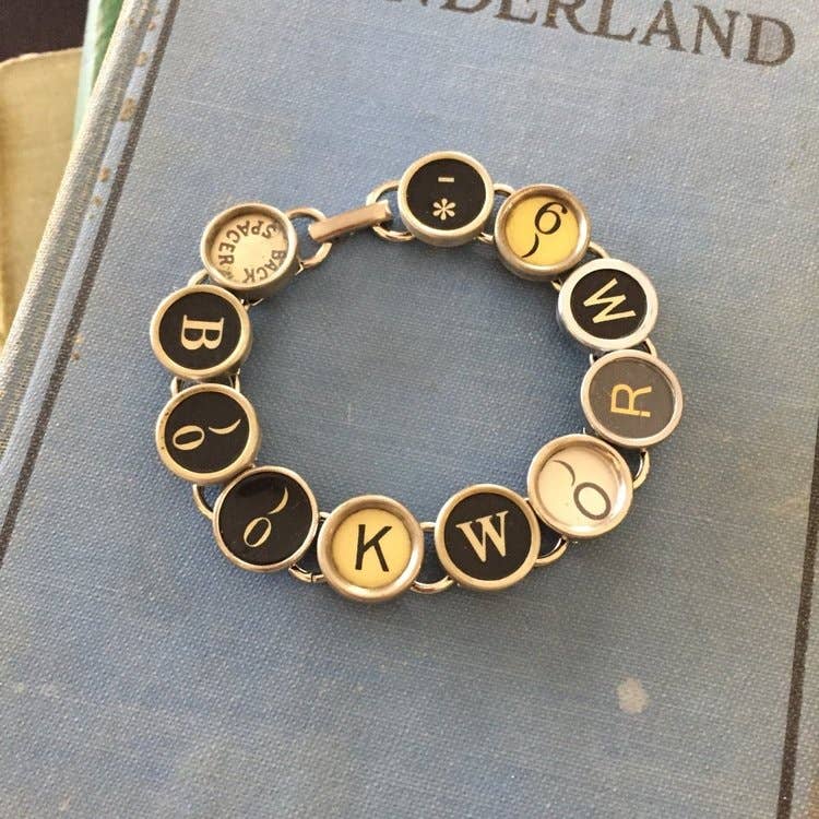 11 Typewriter Bookworm Typewriter Key Bracelet BookGeek