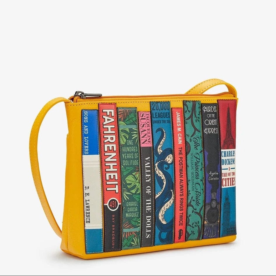 Bookworm Yellow Leather Cross Body Bag BookGeek