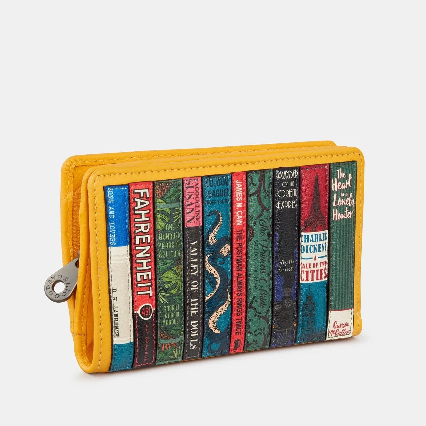 Bookworm Yellow Leather Purse BookGeek