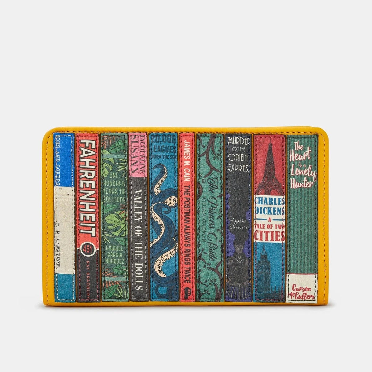 Bookworm Yellow Leather Purse BookGeek