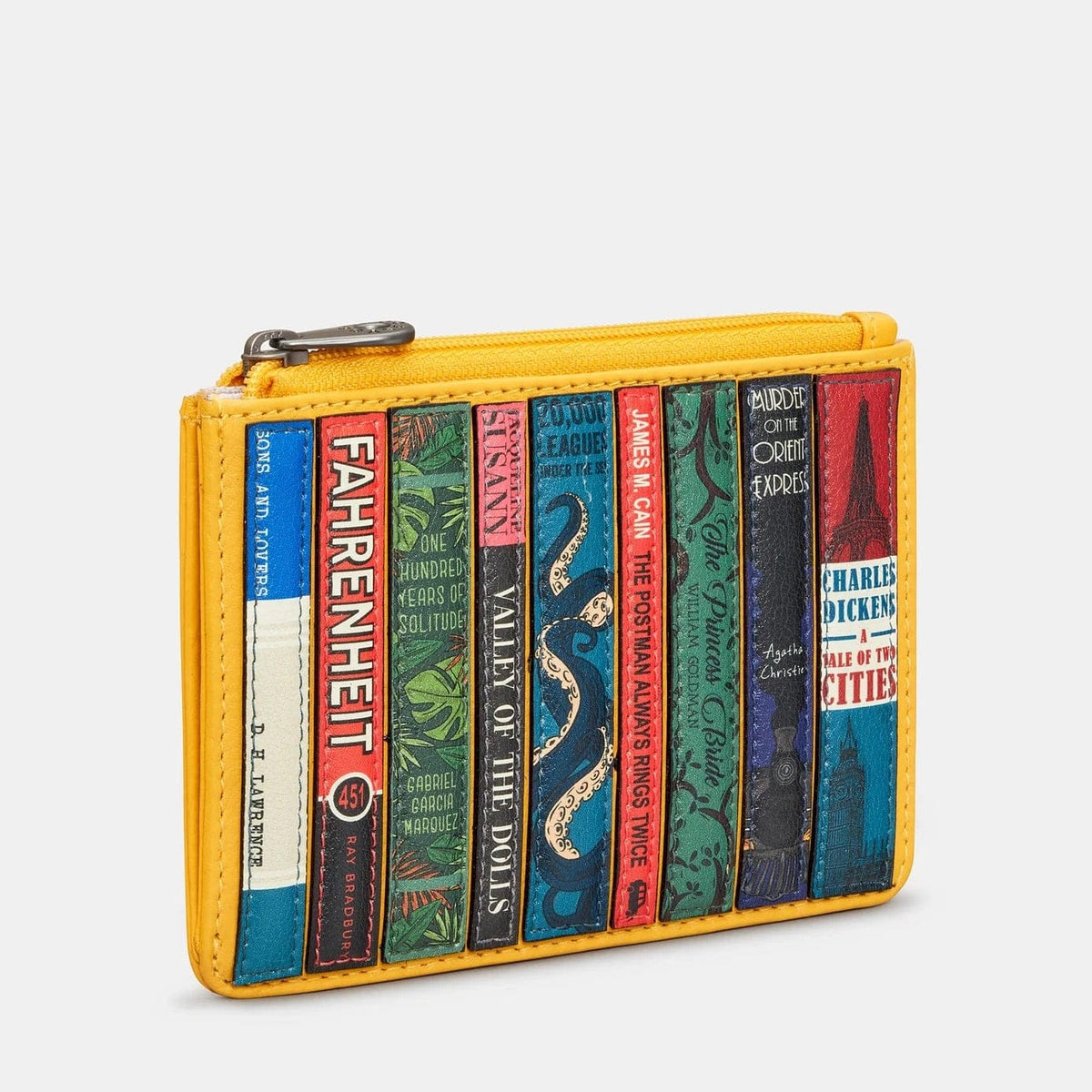 Bookworm Yellow Leather Zip Top Purse BookGeek