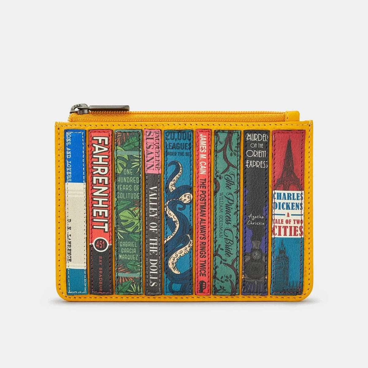 Bookworm Yellow Leather Zip Top Purse BookGeek