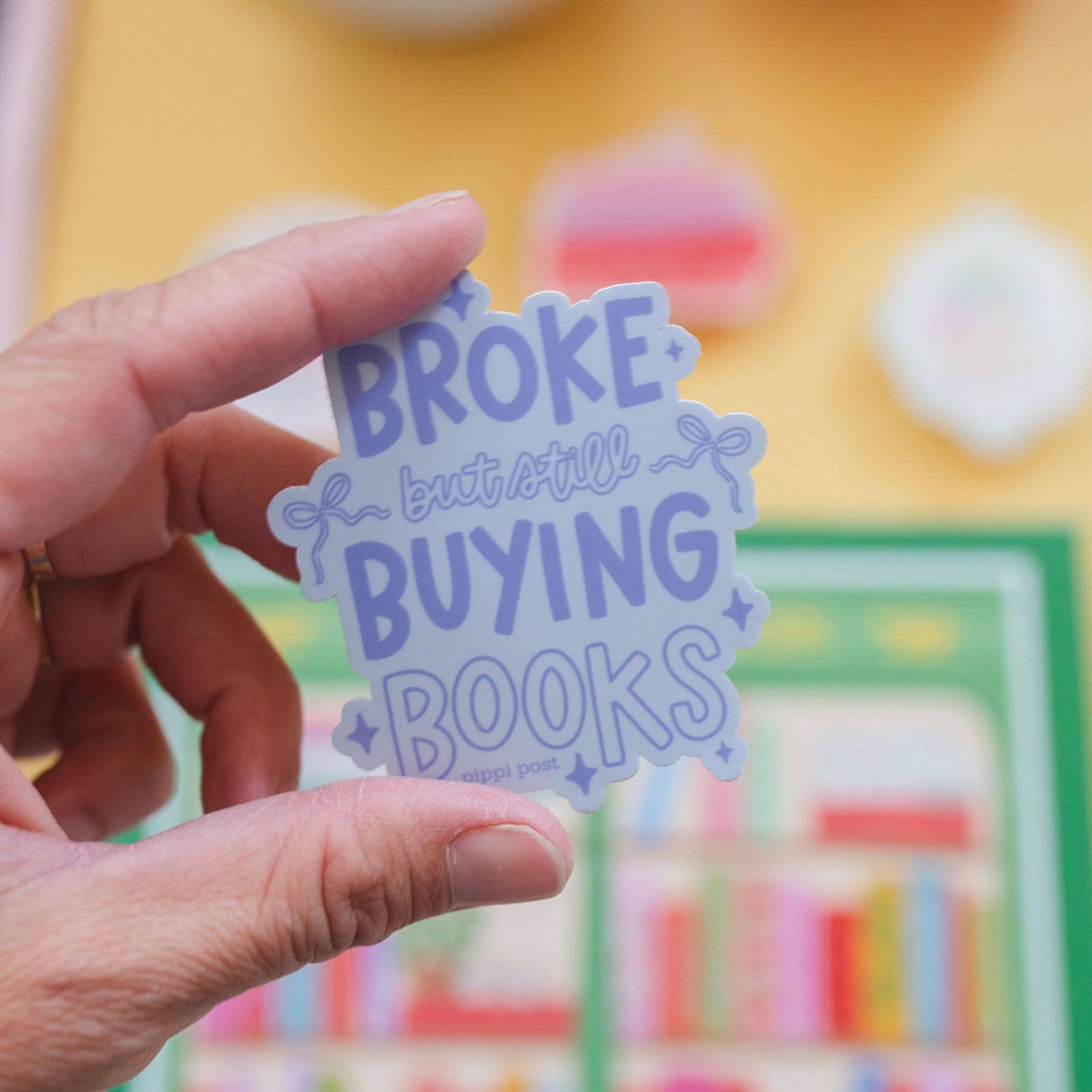 Broke But Still Buying Books Decal Sticker BookGeek