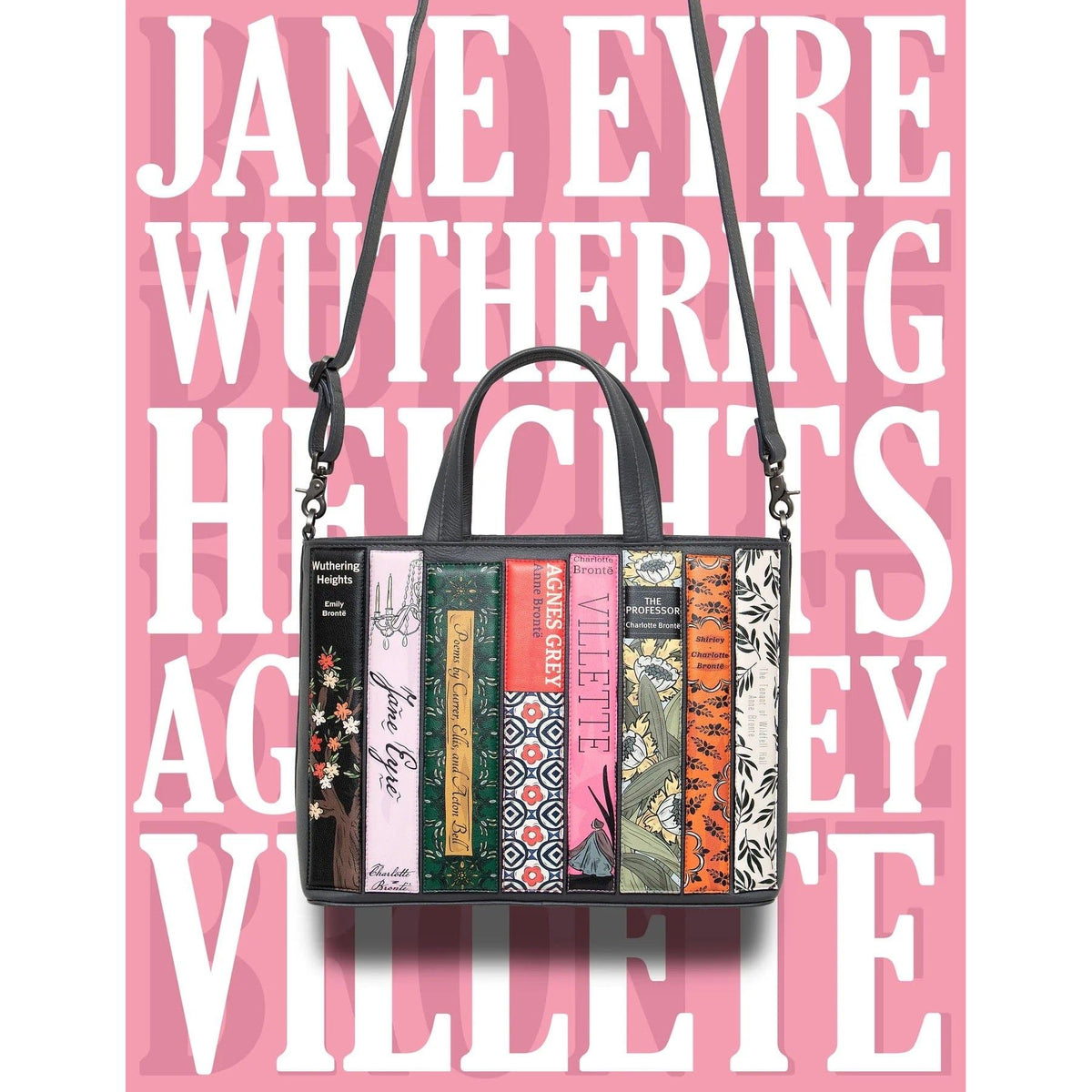 Brontë Bookworm Grey Leather Multiway Grab Bag BookGeek