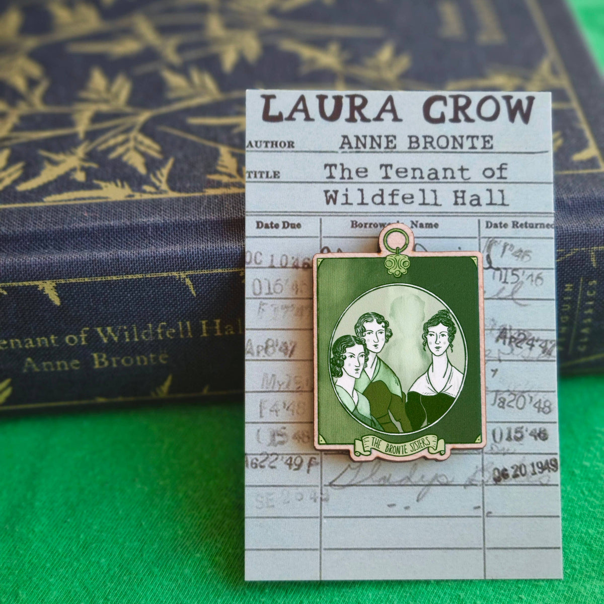 Brontë Sisters Portrait Wooden Pin Badge BookGeek