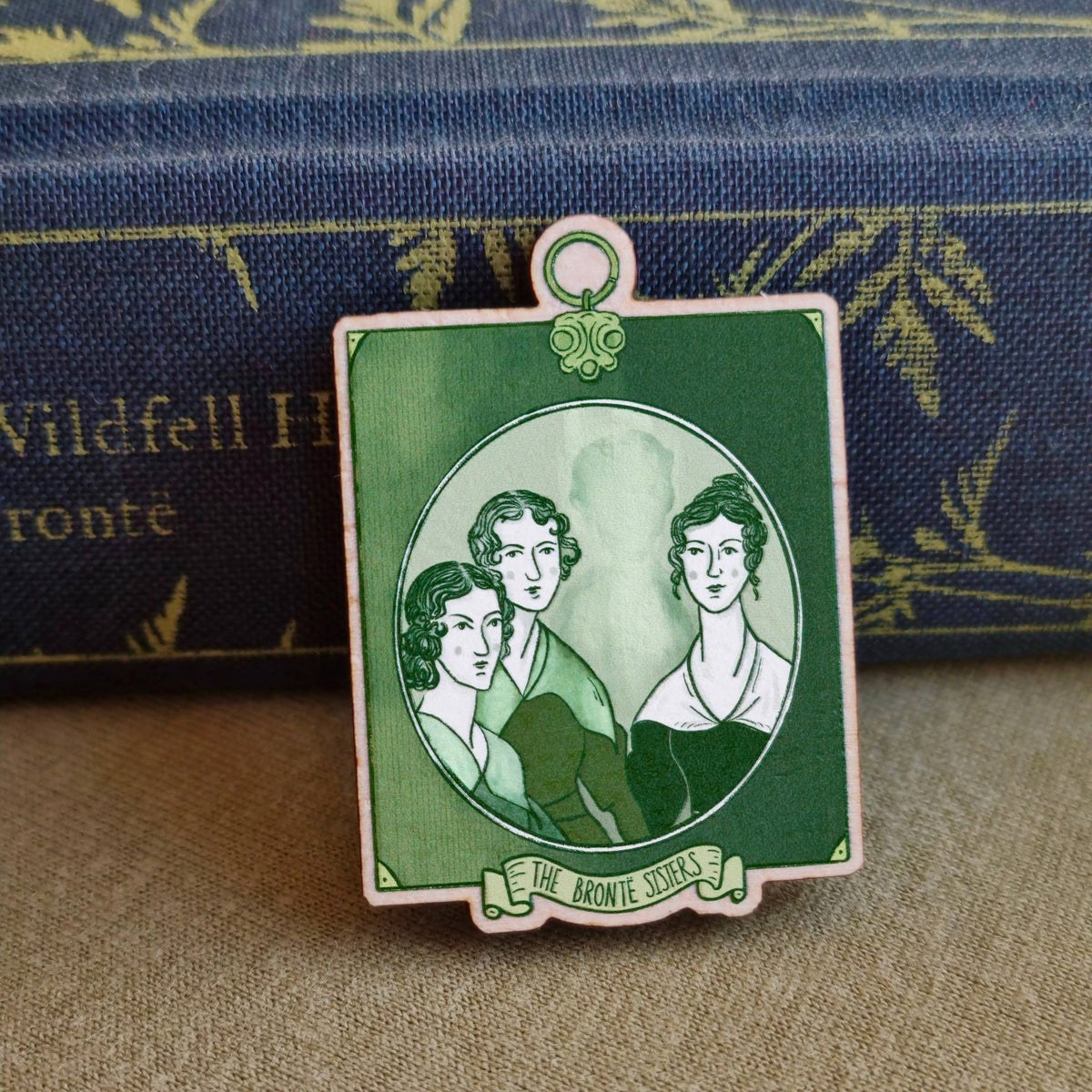 Brontë Sisters Portrait Wooden Pin Badge BookGeek