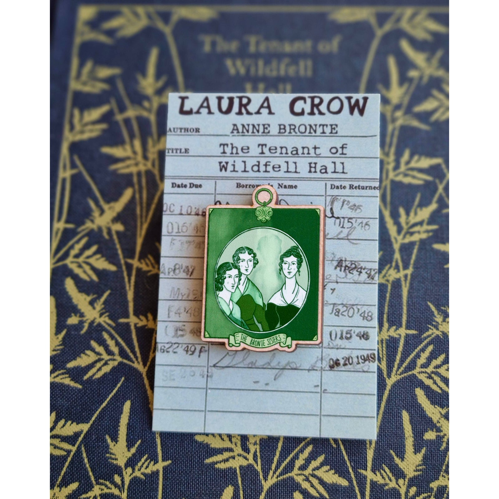 Brontë Sisters Portrait Wooden Pin Badge BookGeek
