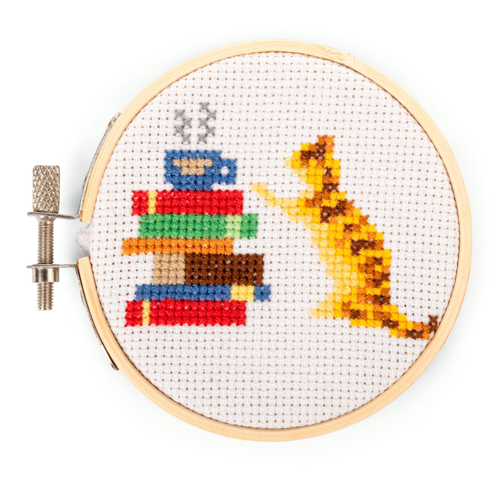 Cat & Books Mini Cross Stitch Embroidery ­ BookGeek