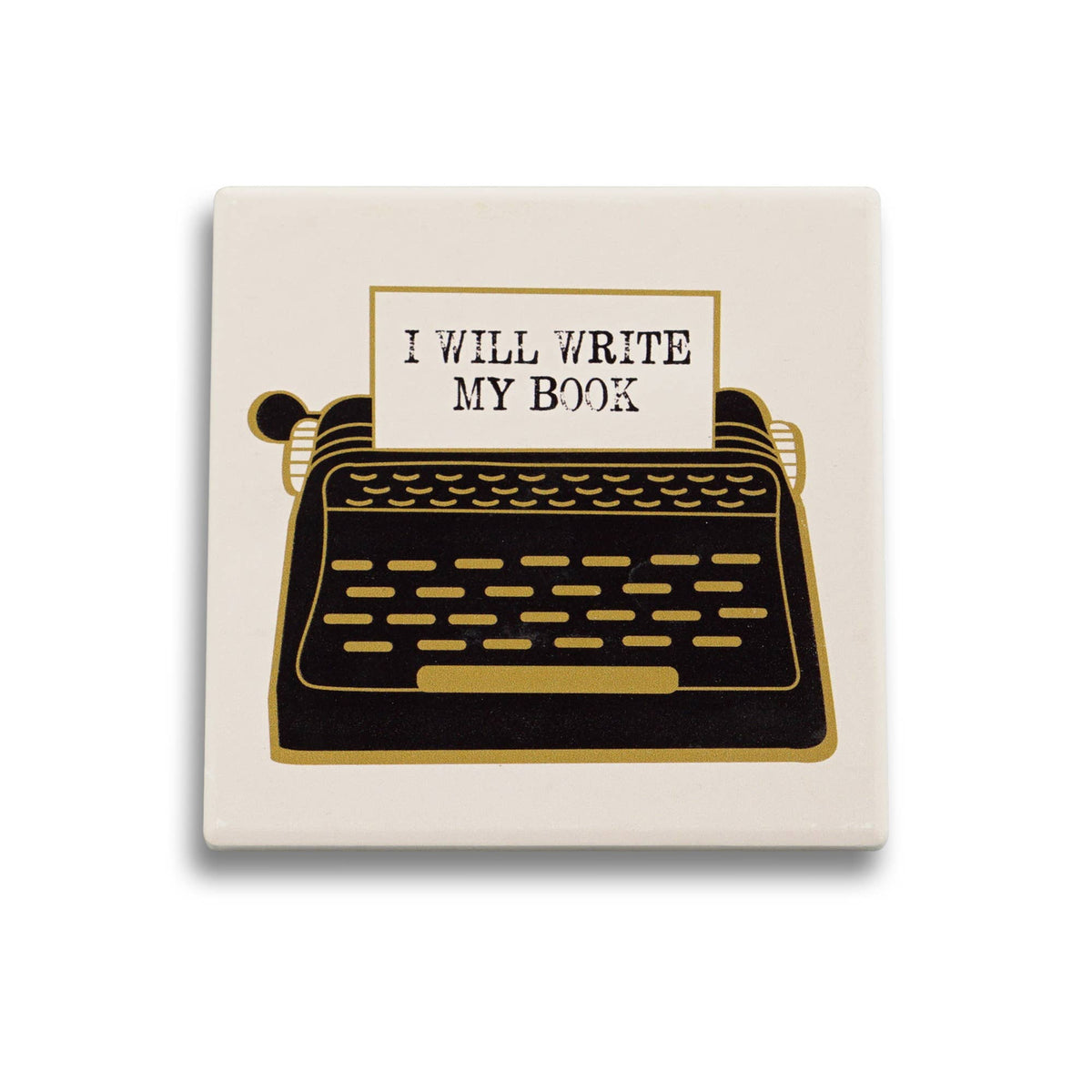 Ceramic Coaster – I Will Write My Book BookGeek