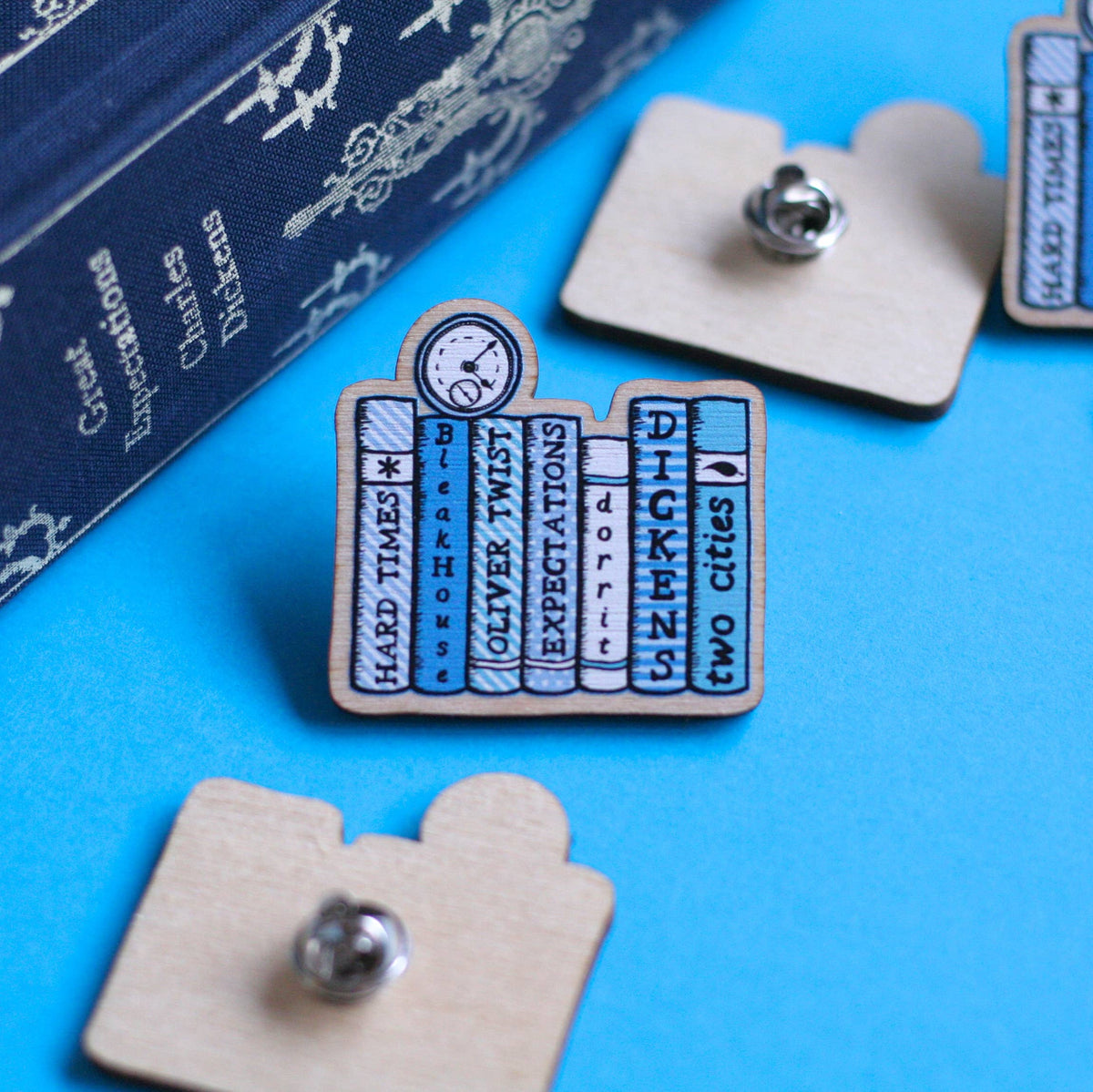 Charles Dickens Bookshelf Wooden Pin BookGeek