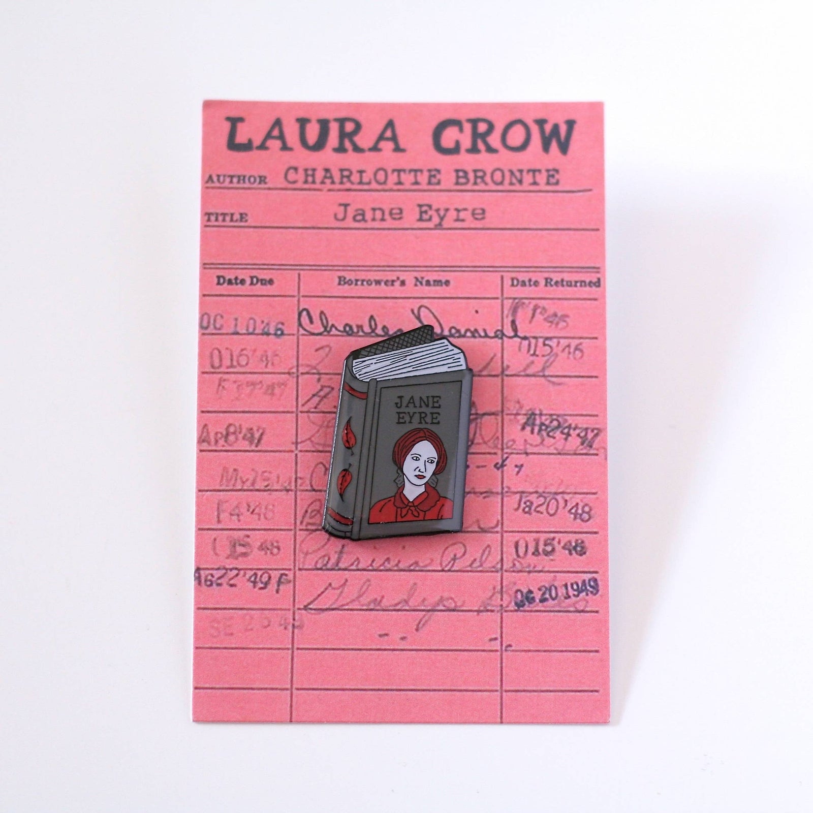 Charlotte Bronte Jane Eyre Enamel Pin BookGeek