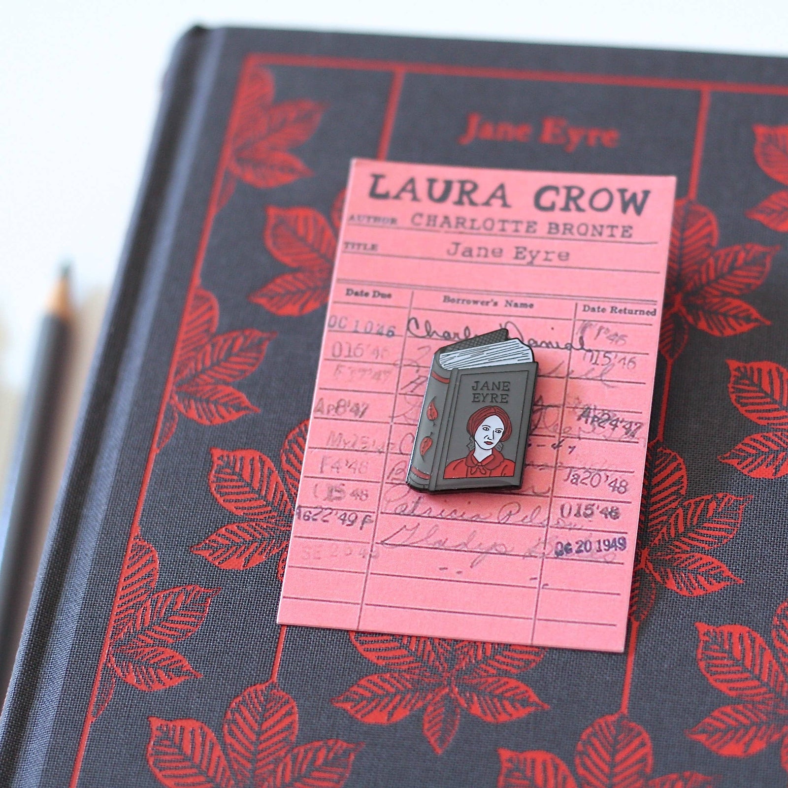 Charlotte Bronte Jane Eyre Enamel Pin BookGeek