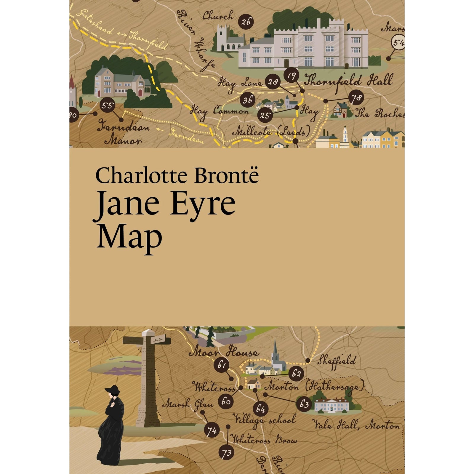 Charlotte Brontë: Jane Eyre Map BookGeek