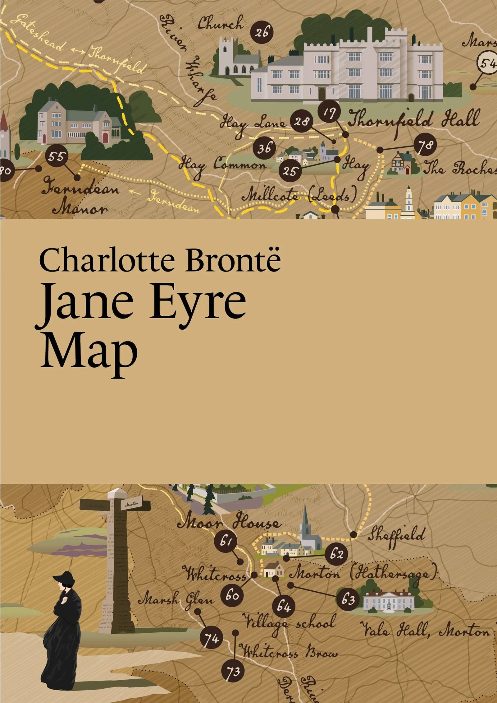 Charlotte Brontë: Jane Eyre Map BookGeek