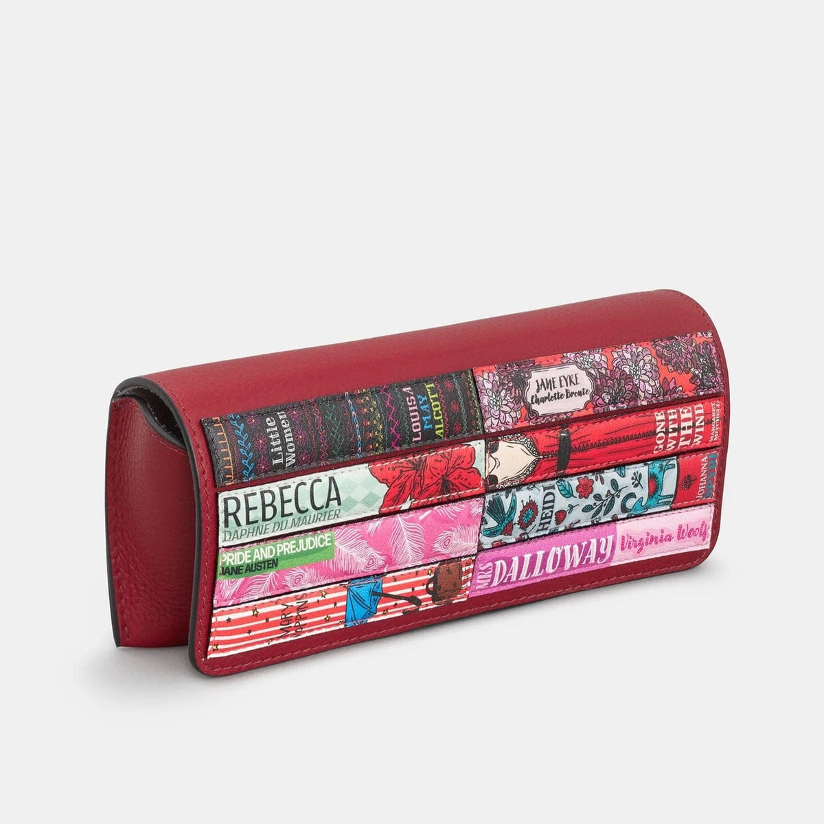 Cherry Red Bookworm Leather Glasses Case BookGeek