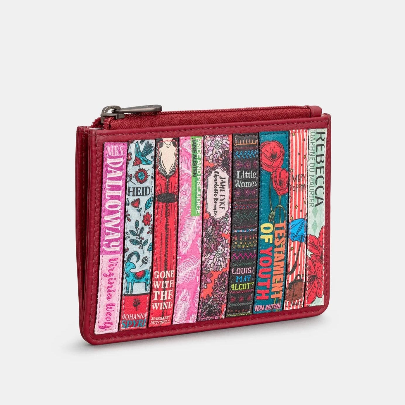 Cherry Red Bookworm Leather Zip Top Purse BookGeek