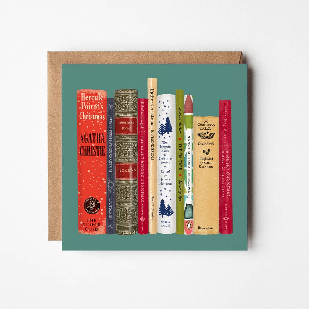 Christmas Fiction books - blank greetings card BookGeek