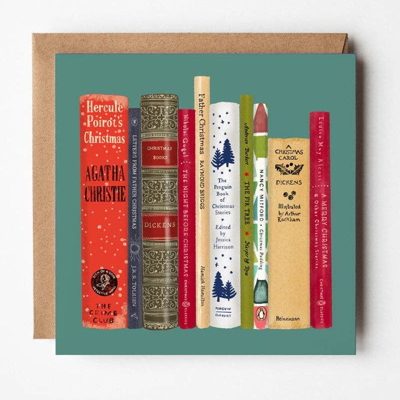 Christmas Fiction Books Card BookGeek