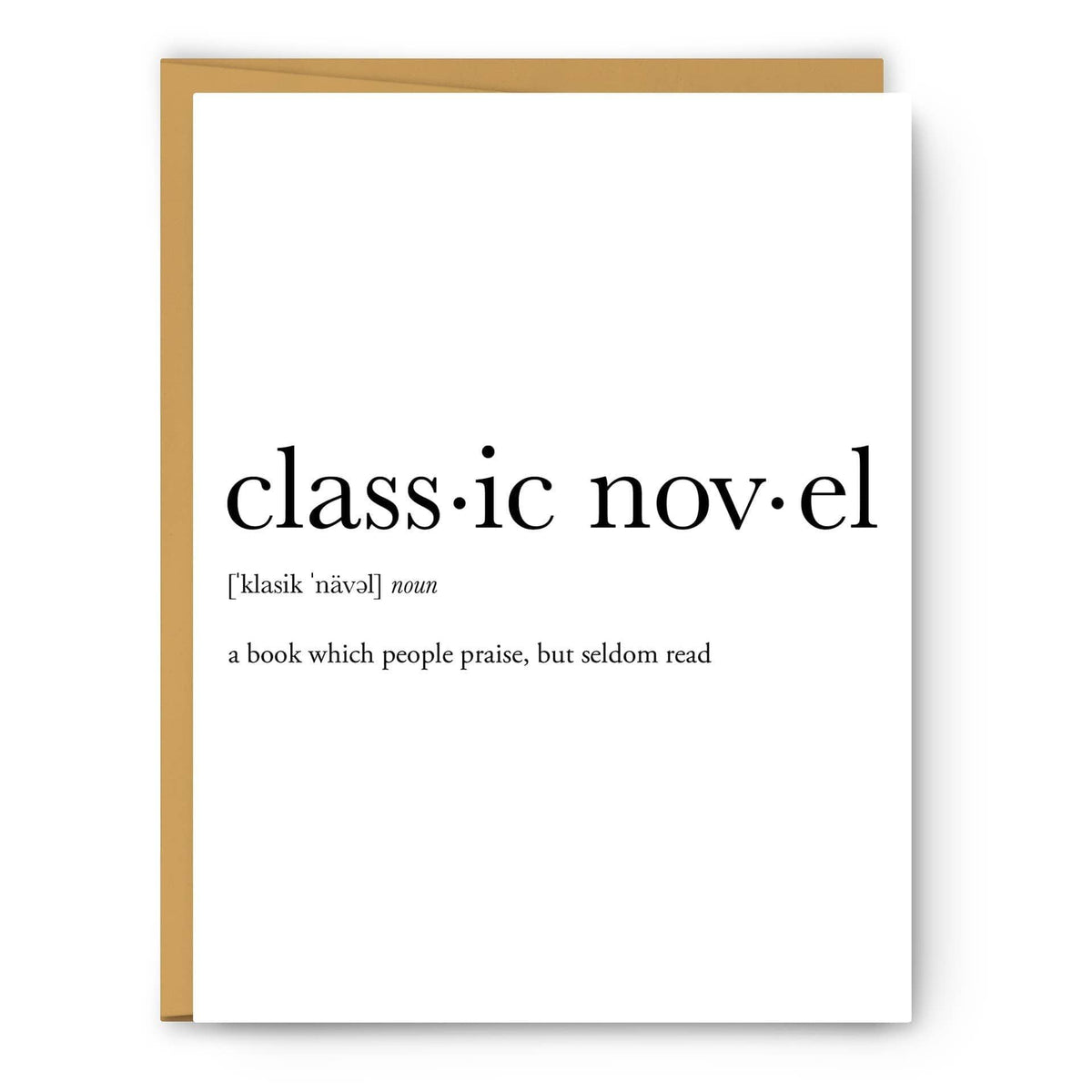Classic Novel Definition - Literary Everyday Card BookGeek