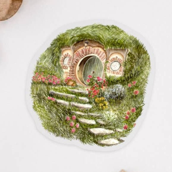 CLEAR Hobbit Hole Vinyl Sticker BookGeek