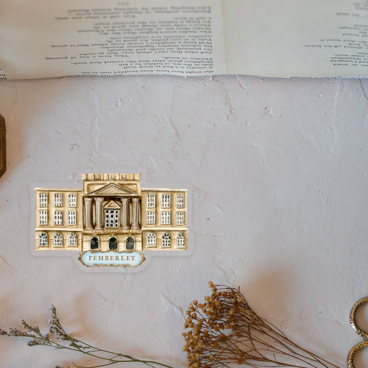 CLEAR Pemberley Vinyl Sticker BookGeek