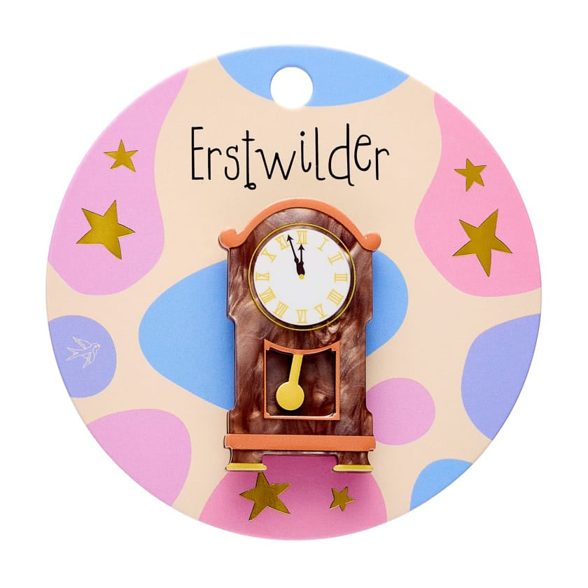 Clock Simplified Mini Brooch BookGeek