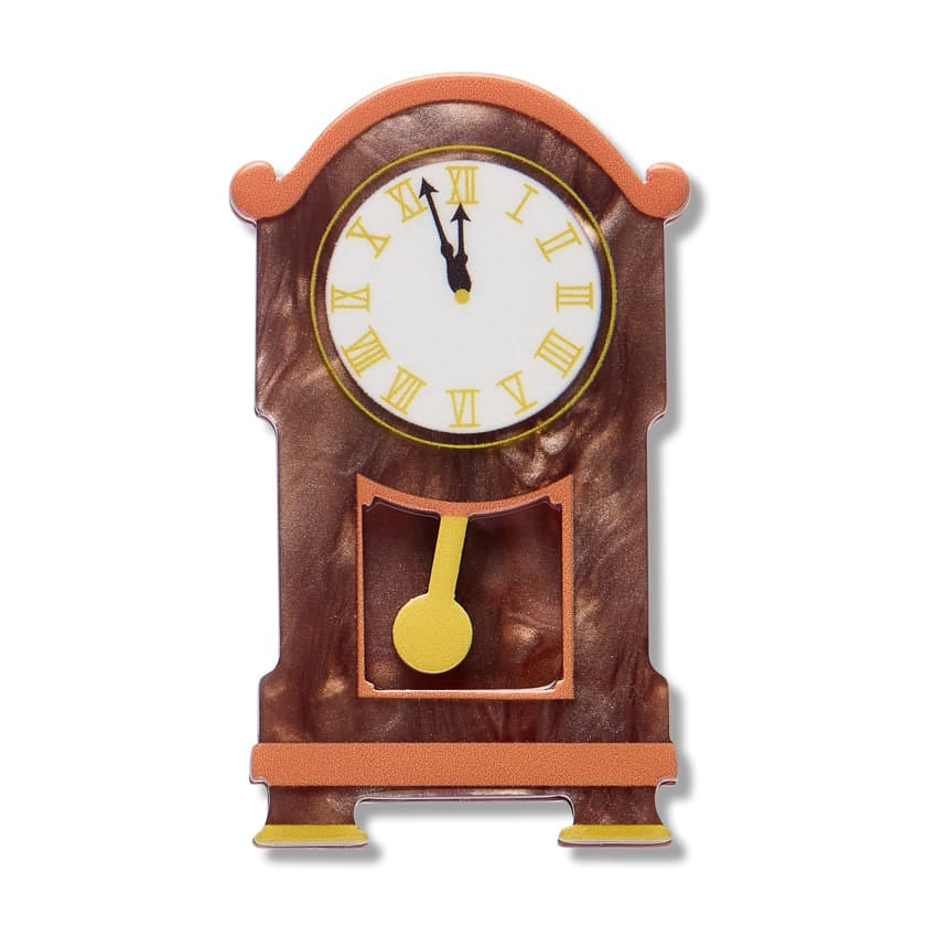 Clock Simplified Mini Brooch BookGeek