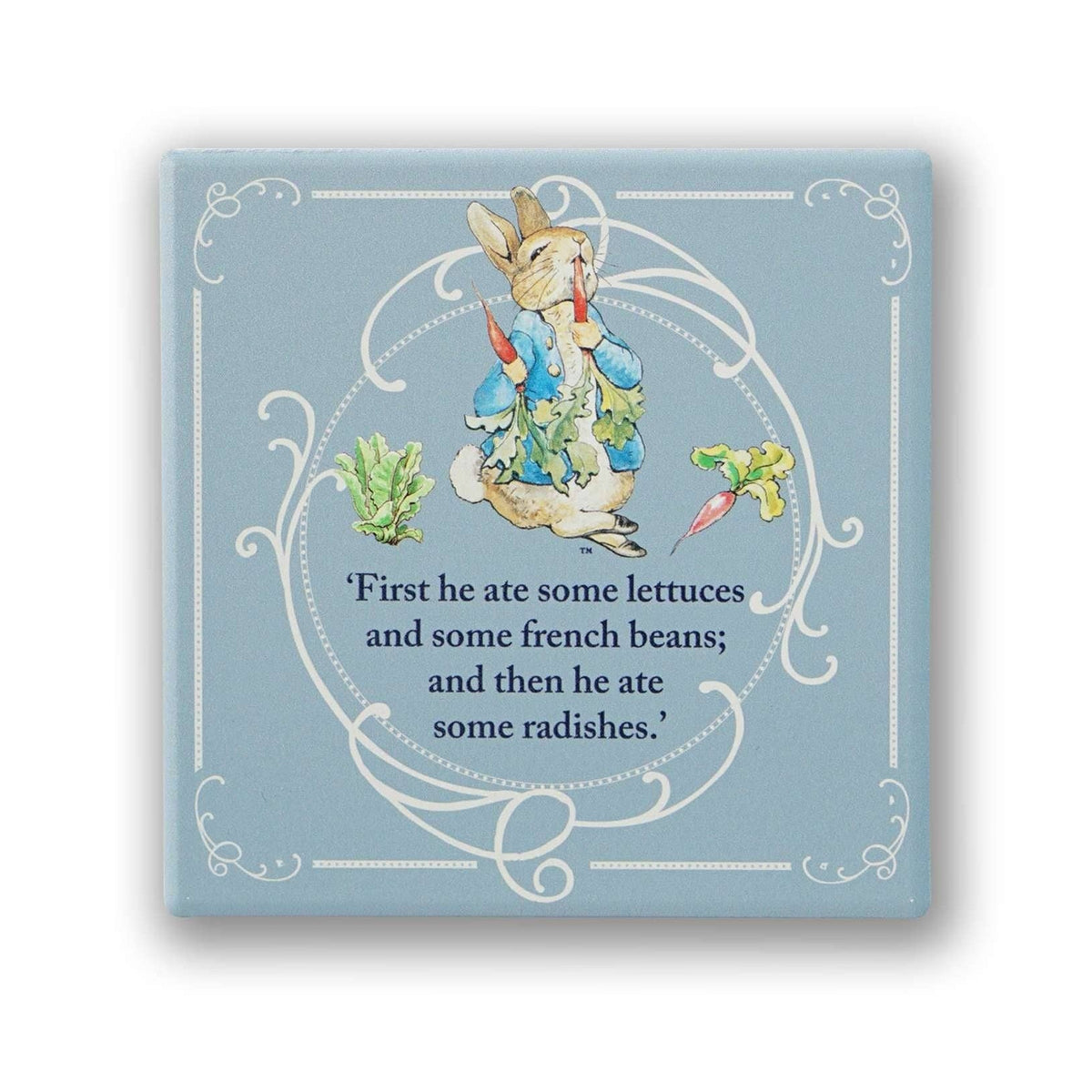 Coaster Ceramic Square - Peter Rabbit (Radishes) BookGeek