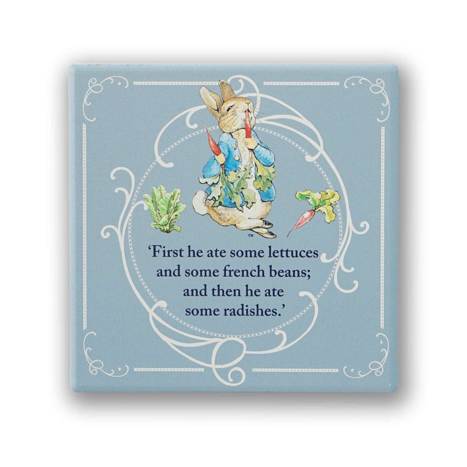 Coaster Ceramic Square - Peter Rabbit (Radishes) BookGeek