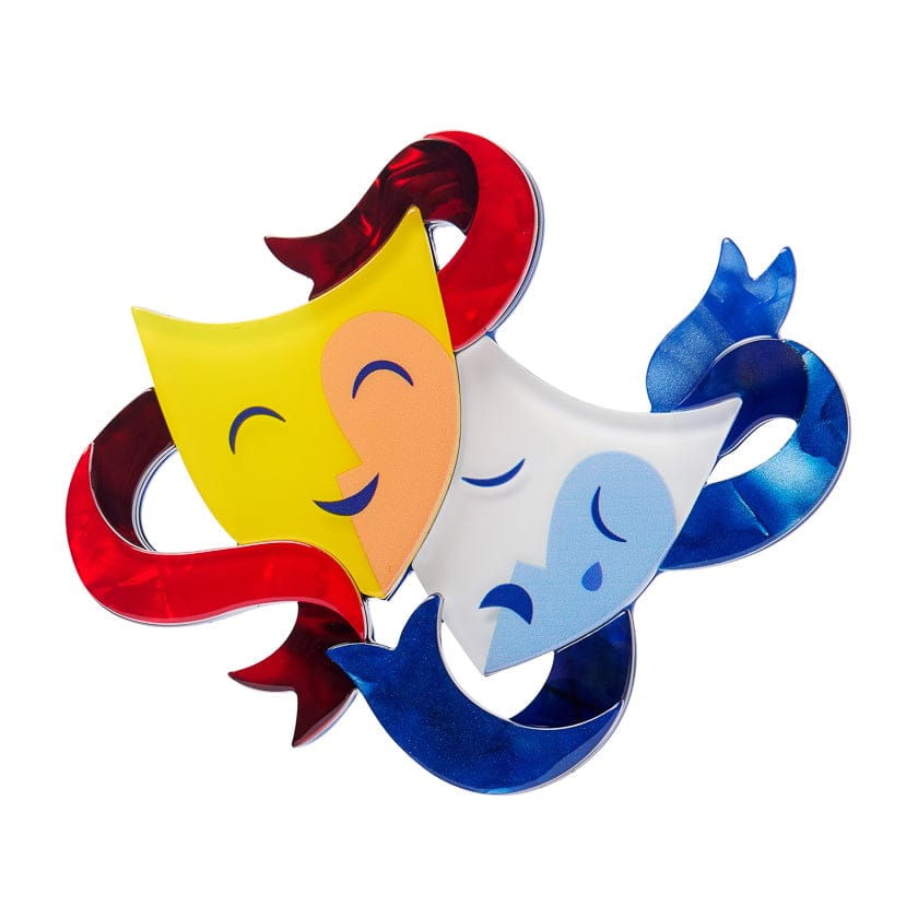 Comedy & Tragedy Brooch BookGeek