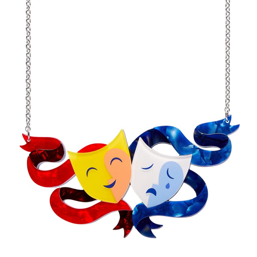 Comedy &amp; Tragedy Necklace BookGeek