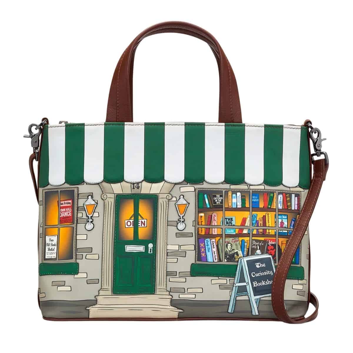 Curiosity Bookshop Brown Leather Multiway Grab Bag | Yoshi | BookGeek