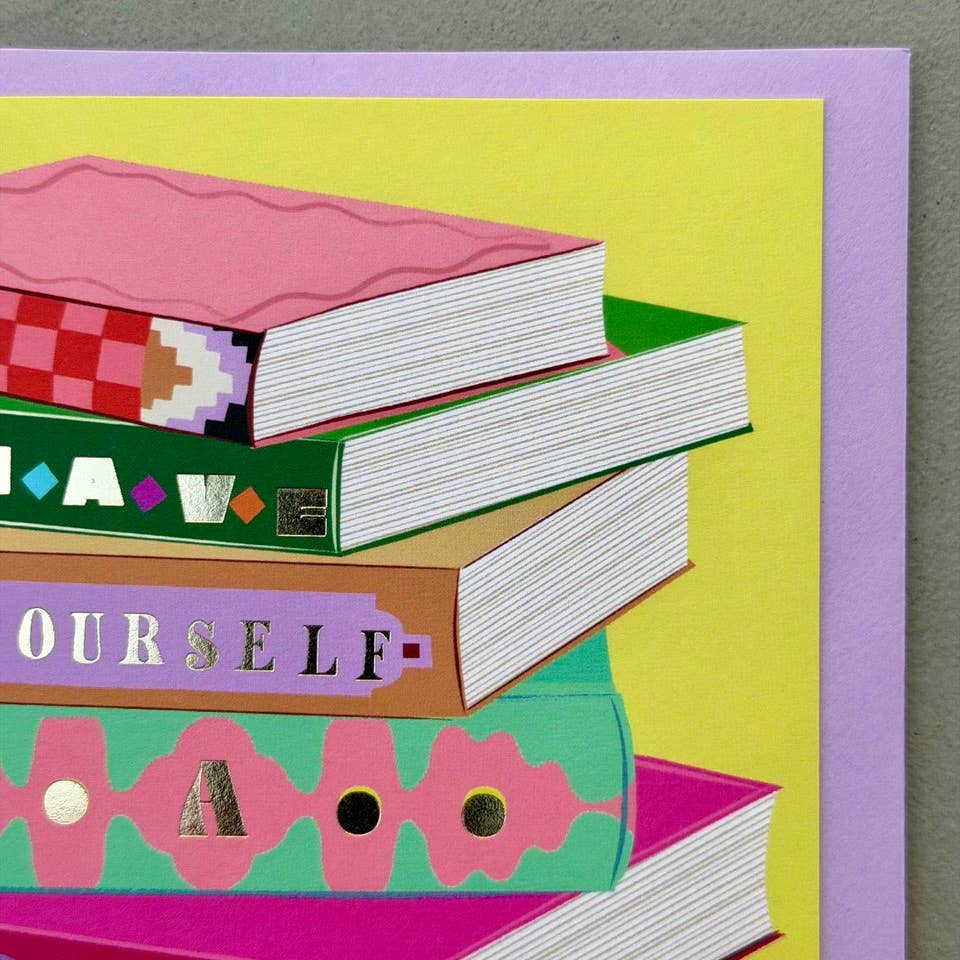 Decorative Book Library Birthday Greeting Card A6 BookGeek