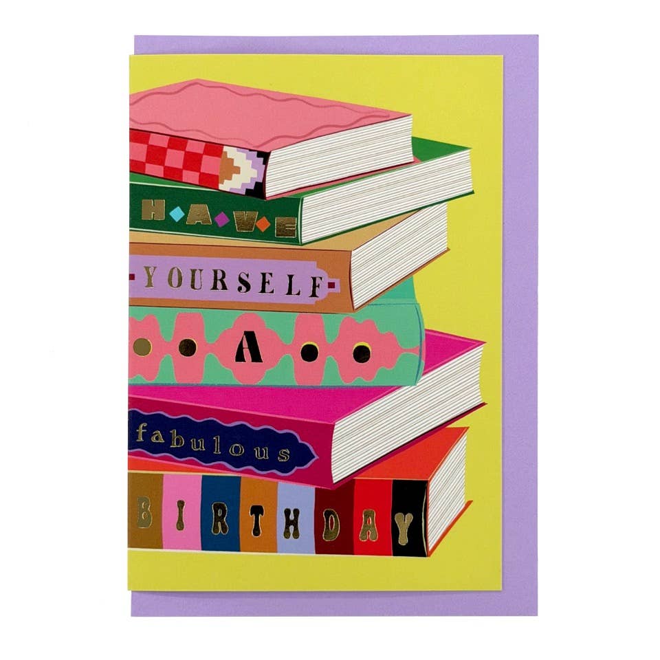Decorative Book Library Birthday Greeting Card A6 BookGeek
