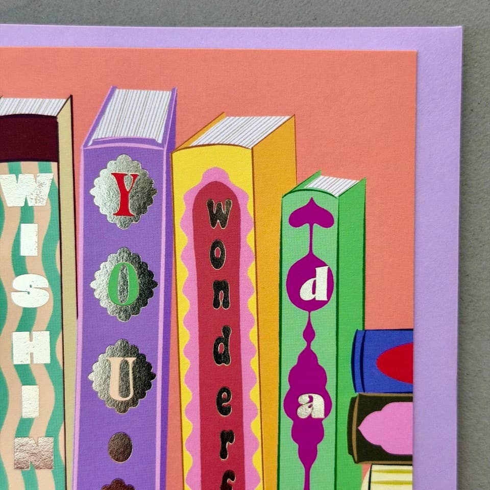 Decorative Book Library Birthday Greeting Card A6 BookGeek