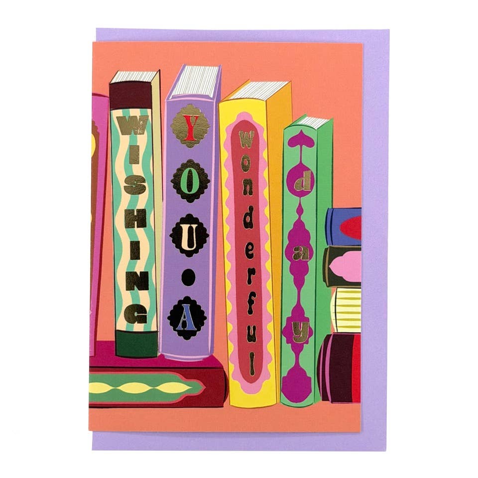 Decorative Book Library Birthday Greeting Card A6 BookGeek