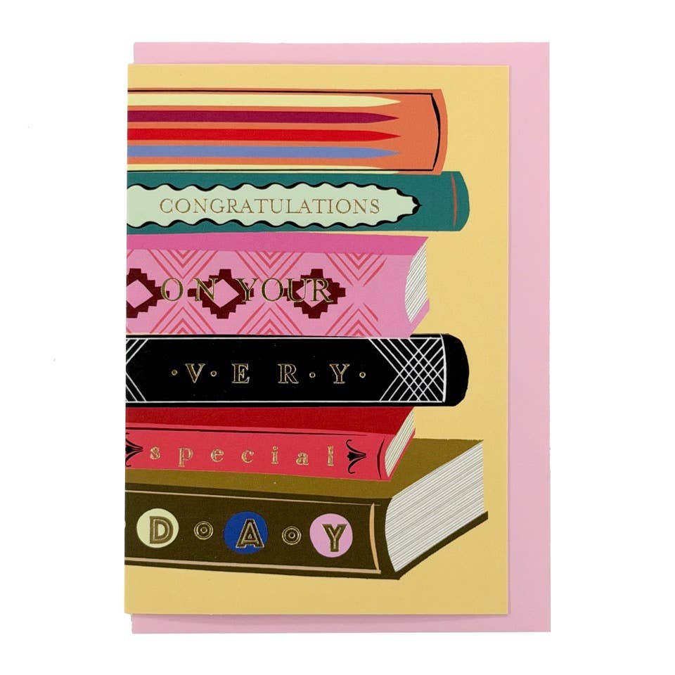 Decorative Book Library Congratulations Greeting Card A6 BookGeek
