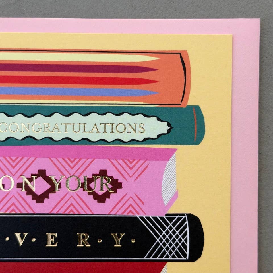 Decorative Book Library Congratulations Greeting Card A6 BookGeek